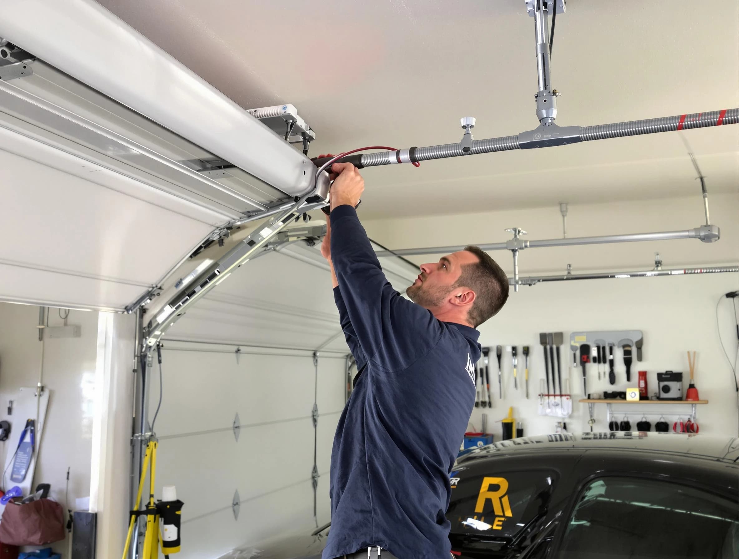 Punta Gorda Garage Door Repair technician performing garage door cable repair in Punta Gorda