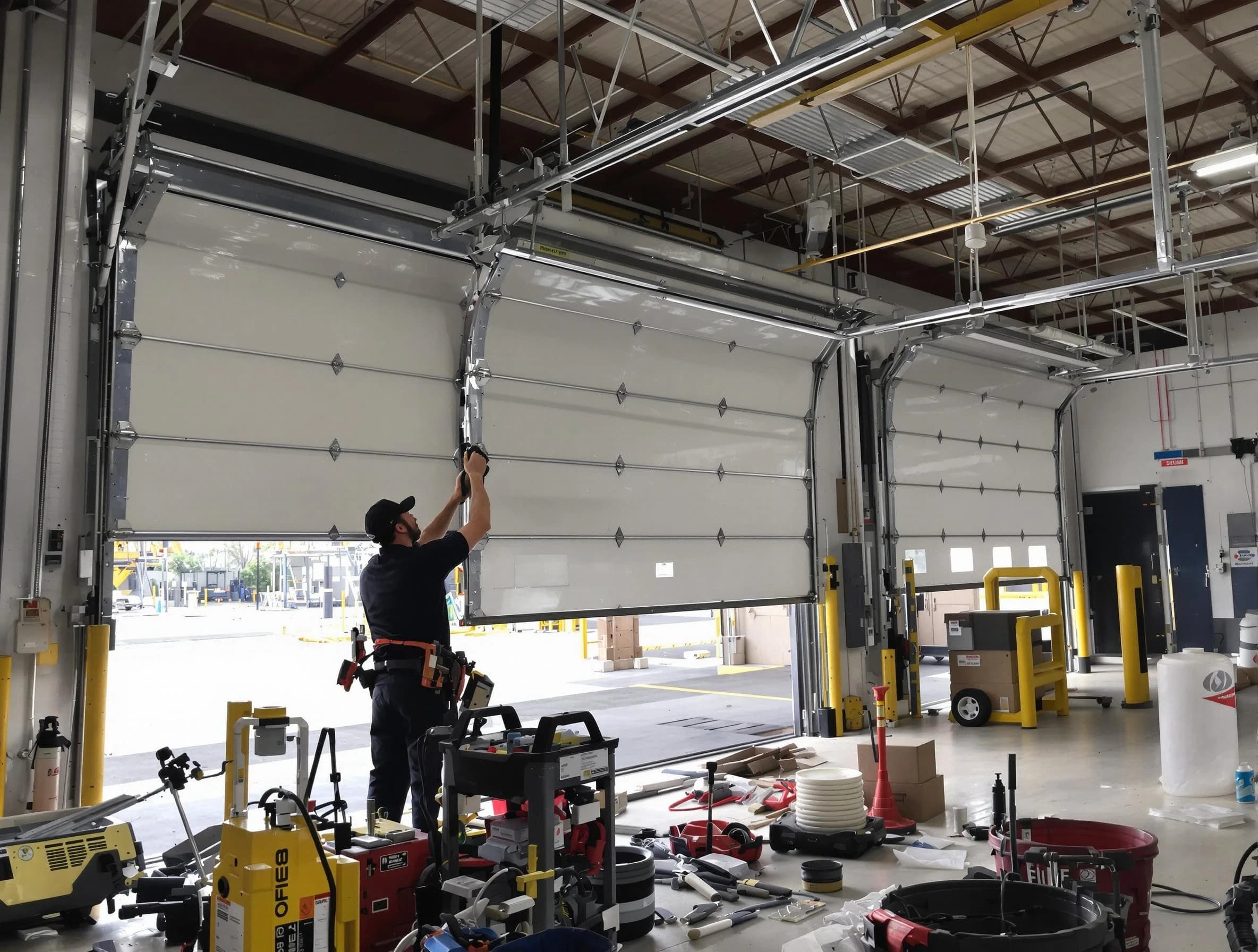 Punta Gorda Garage Door Repair technician performing commercial garage door repair in Punta Gorda
