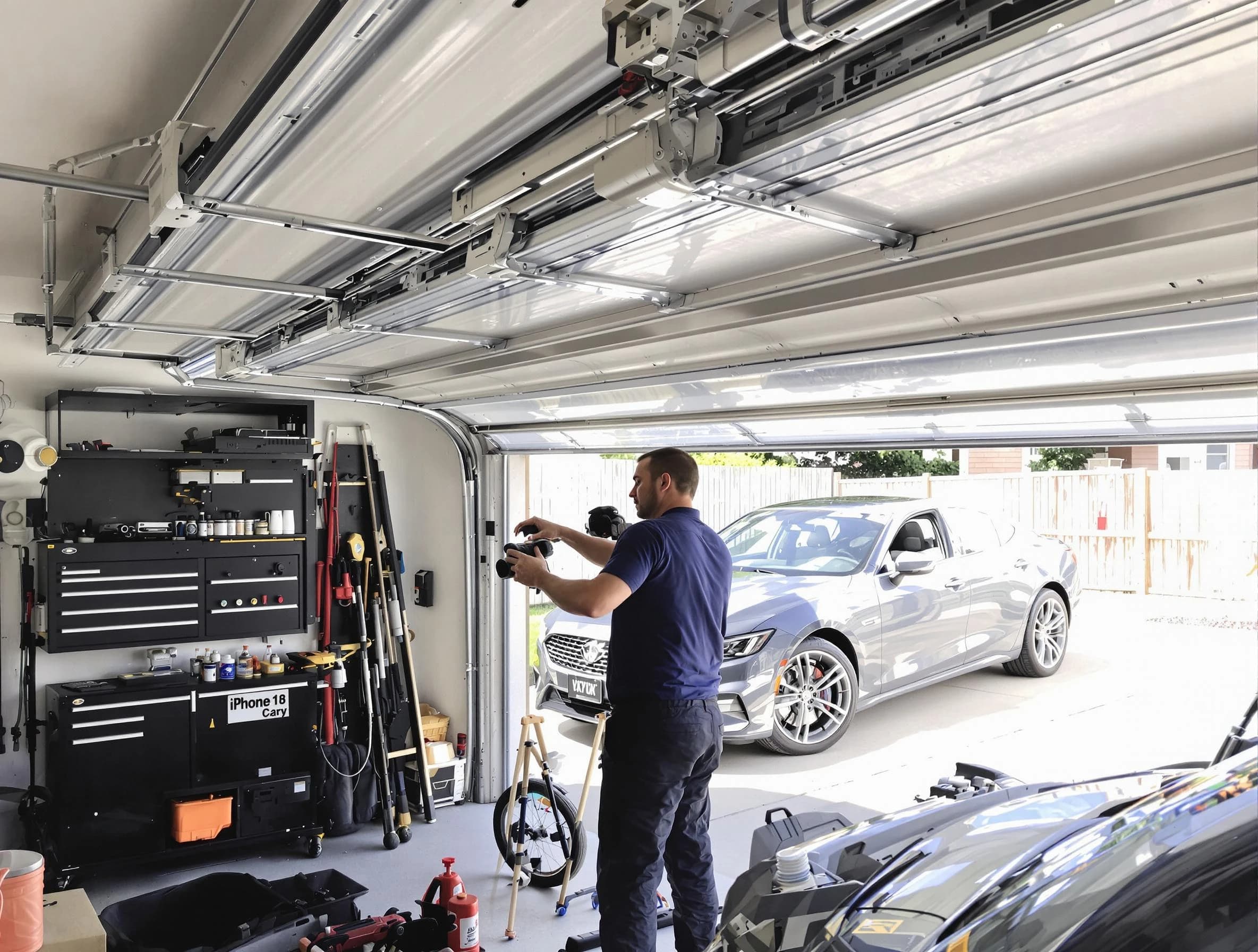 Punta Gorda Garage Door Repair technician fixing noisy garage door in Punta Gorda