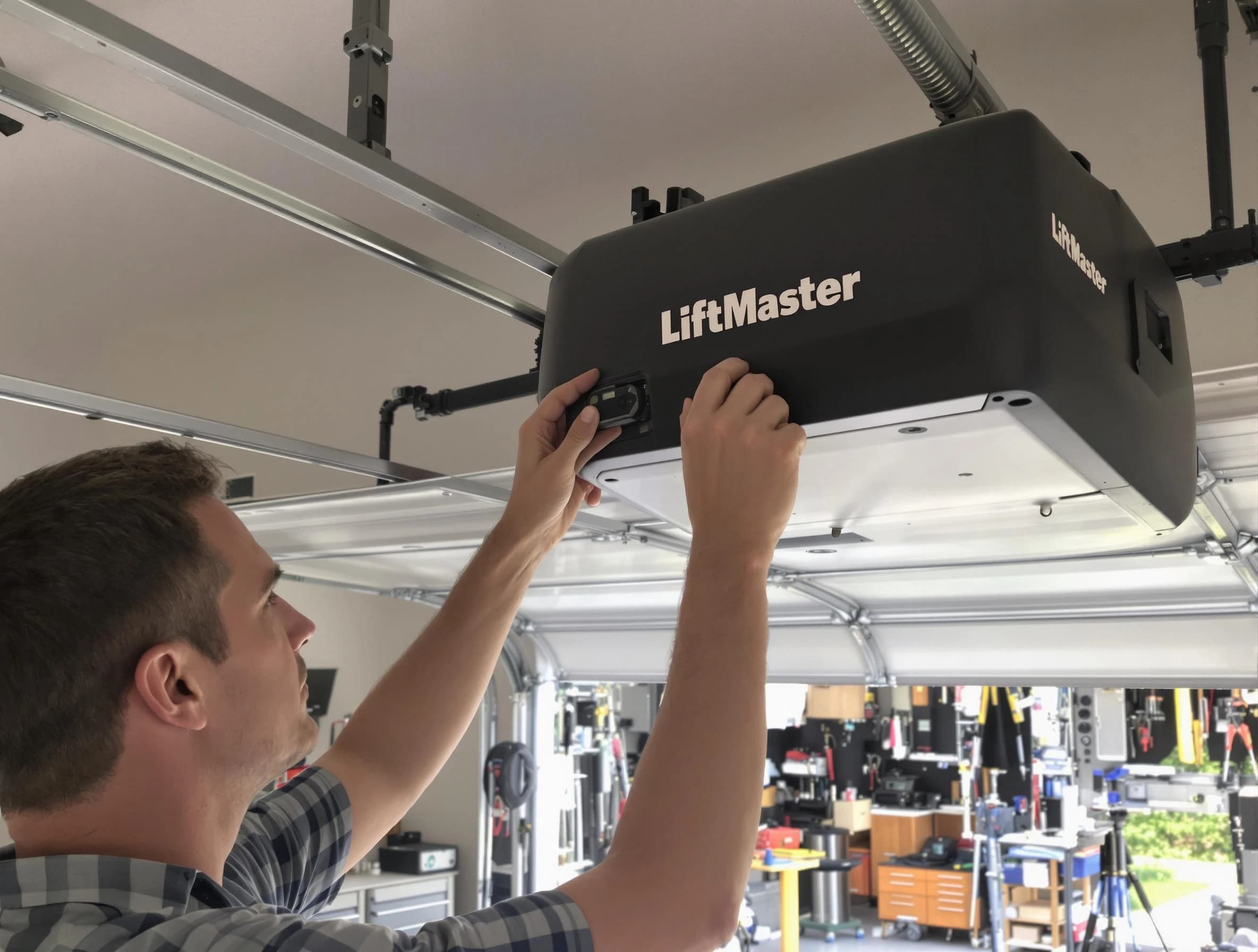 Punta Gorda Garage Door Repair technician repairing garage door opener in Punta Gorda