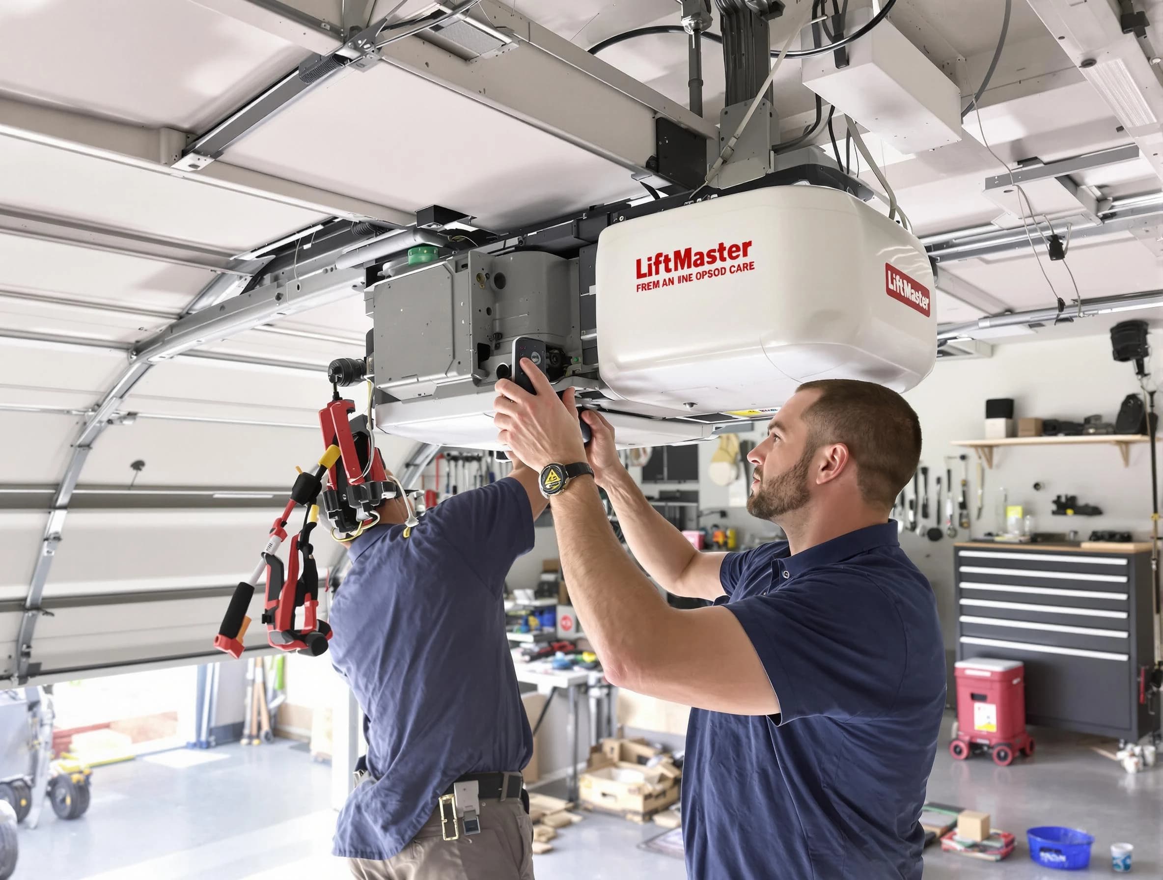 Punta Gorda Garage Door Repair technician performing advanced diagnostics on garage opener in Punta Gorda