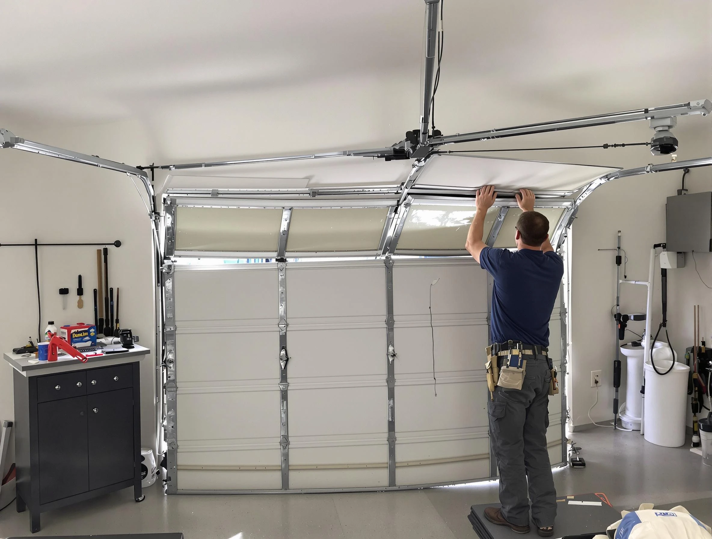 Punta Gorda Garage Door Repair specialist performing precise section replacement on Punta Gorda garage door